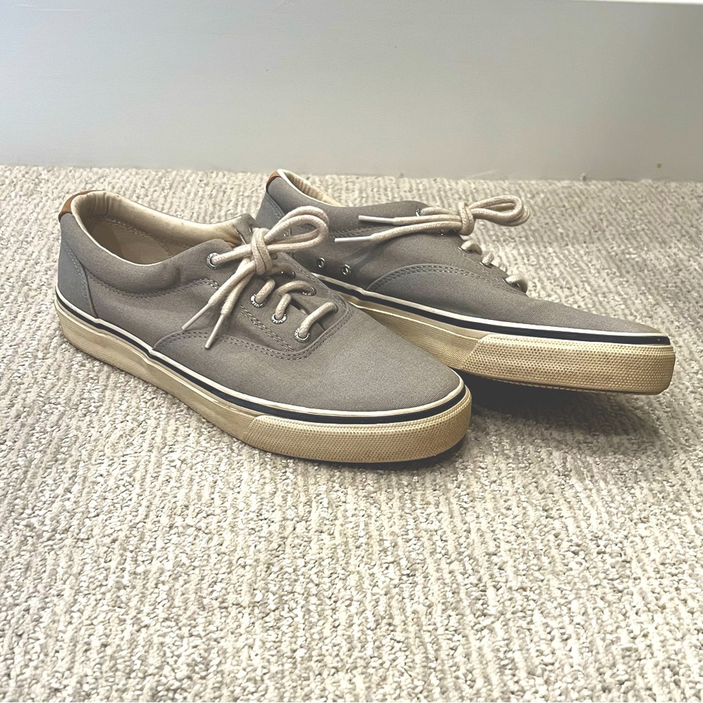 Sperry Men's Gray Canvas Lace-Up Sneakers